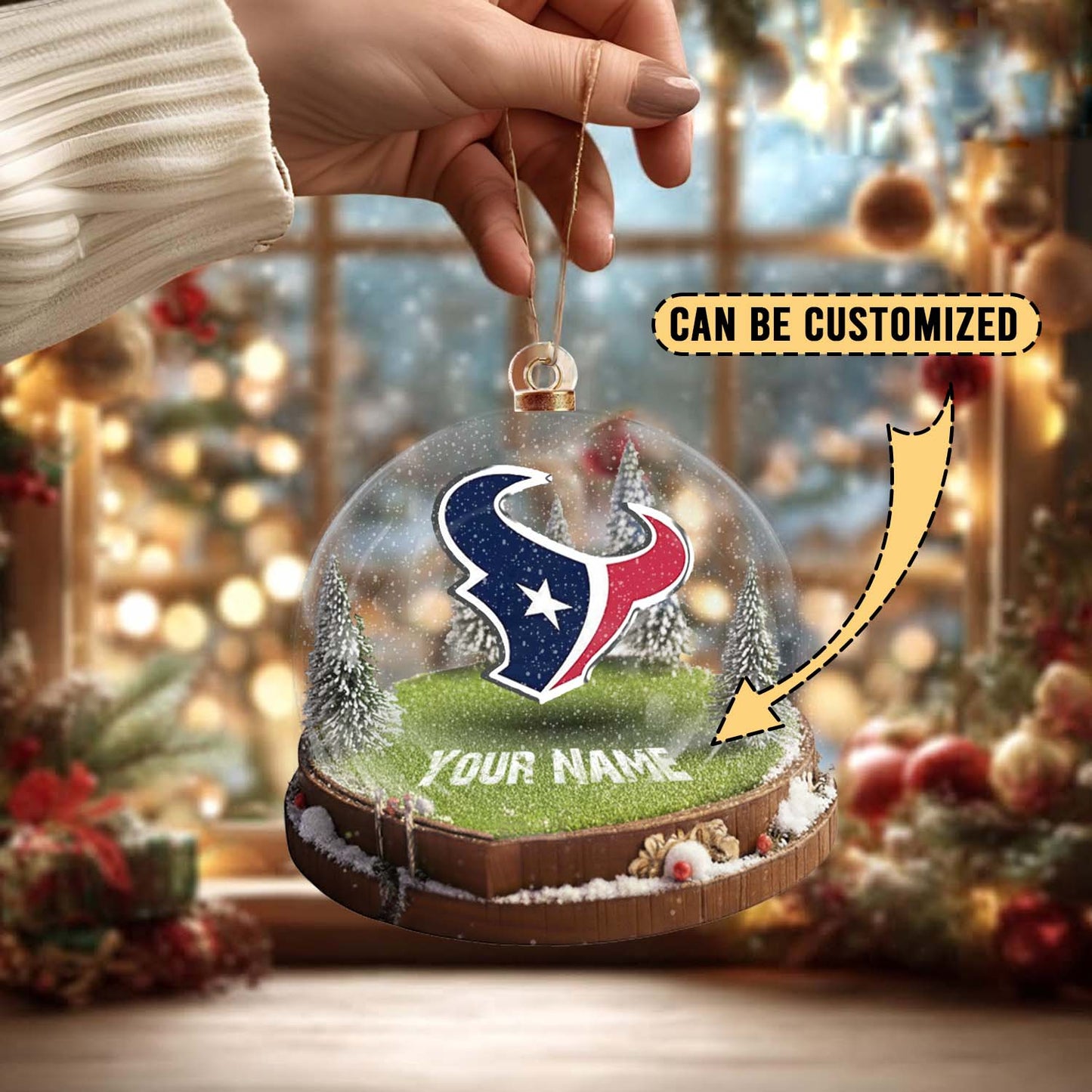 LIMITED EDITION - NEW CUSTOMIZED NFL15 HTT HOUSTON TEXANS ACRYLIC ORNAMENT
