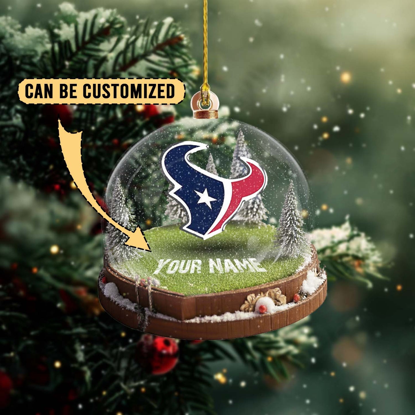 LIMITED EDITION - NEW CUSTOMIZED NFL15 HTT HOUSTON TEXANS ACRYLIC ORNAMENT