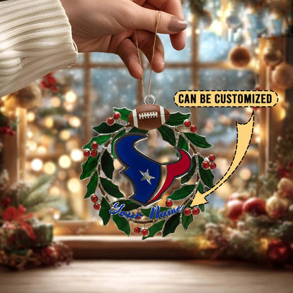 LIMITED EDITION - NEW CUSTOMIZED NFL15 HTT HOUSTON TEXANS ACRYLIC ORNAMENT
