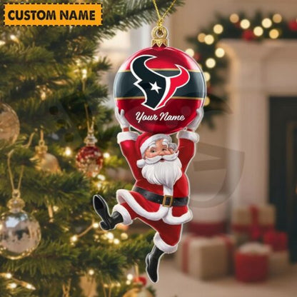 LIMITED EDITION - NEW CUSTOMIZED NFL15 HTT HOUSTON TEXANS CHRISTMAS ACRYLIC ORNAMENT