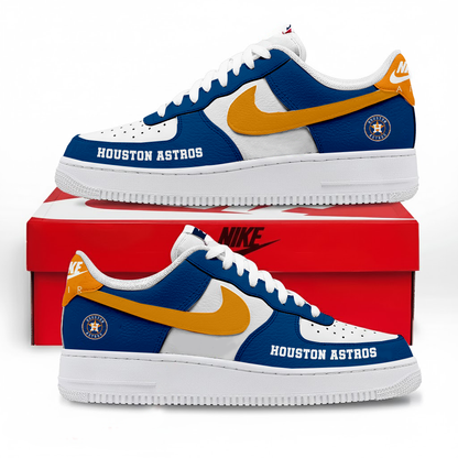 LIMITED EDITION - NEW CUSTOMIZED MLB10 HAS HOUSTON ASTROS AF1 SNEAKERS
