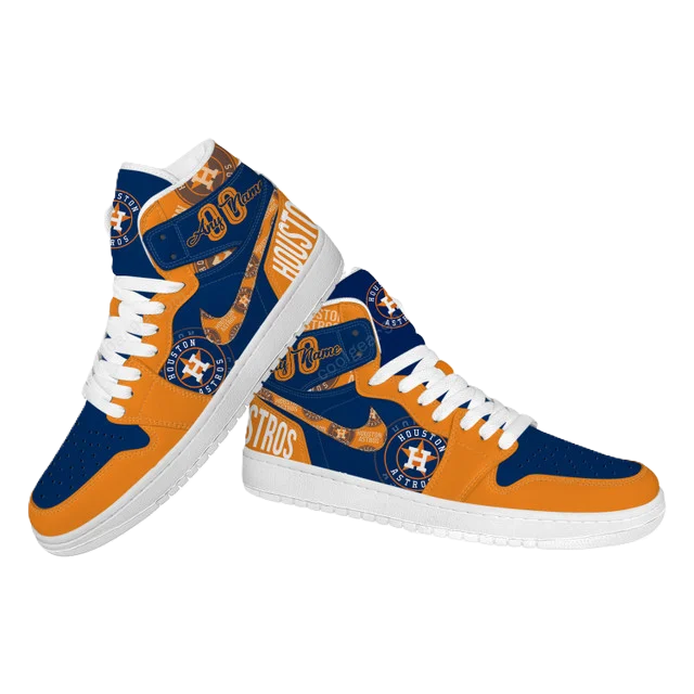 LIMITED EDITION - NEW CUSTOMIZED MLB10 HT ASTROS AIR JORDAN SNEAKERS