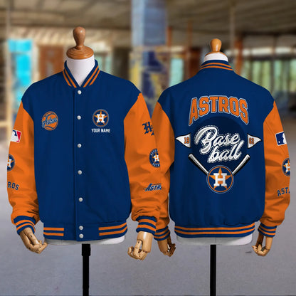 LIMITED EDITION - NEW PREMIUM MLB10 HAS HOUSTON ASTROS SATIN VARSITY JACKET