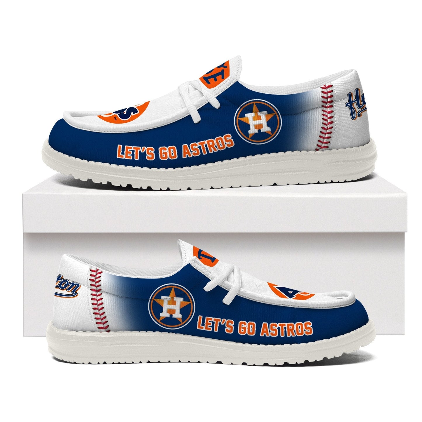 LIMITED EDITION - NEW CUSTOMIZED MLB10 HAS HOUSTON ASTROS LOAFER SHOES