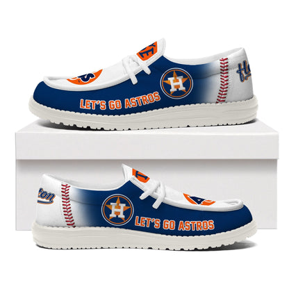LIMITED EDITION - NEW CUSTOMIZED MLB10 HAS HOUSTON ASTROS LOAFER SHOES