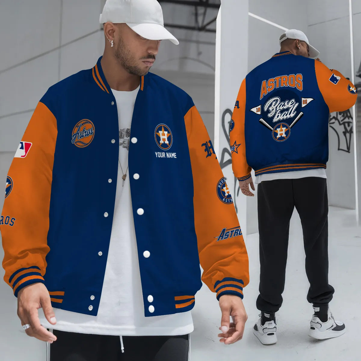 LIMITED EDITION - NEW PREMIUM MLB10 HAS HOUSTON ASTROS SATIN VARSITY JACKET