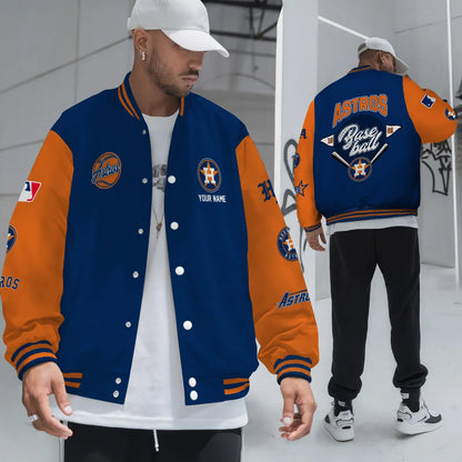 LIMITED EDITION - NEW PREMIUM MLB10 HAS HOUSTON ASTROS SATIN VARSITY JACKET