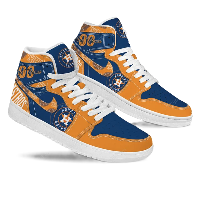 LIMITED EDITION - NEW CUSTOMIZED MLB10 HT ASTROS AIR JORDAN SNEAKERS