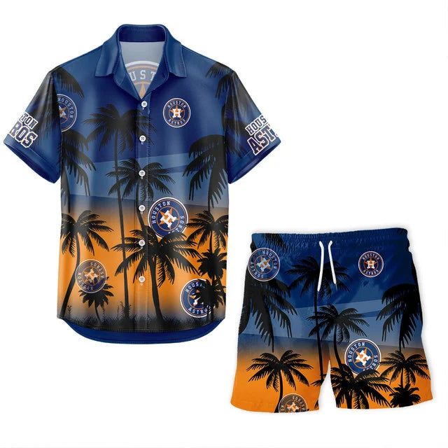 LIMITED EDITION - NEW CUSTOMIZED MLB10 HAS HOUSTON ASTROS UNISEX HAWAIIAN SHIRT & SHORTS SET