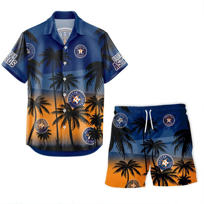 LIMITED EDITION - NEW CUSTOMIZED MLB10 HAS HOUSTON ASTROS UNISEX HAWAIIAN SHIRT & SHORTS SET
