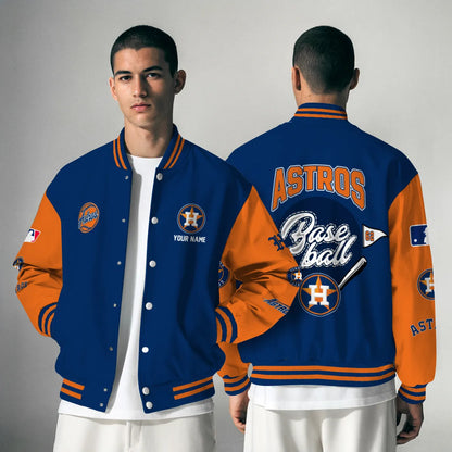 LIMITED EDITION - NEW PREMIUM MLB10 HAS HOUSTON ASTROS SATIN VARSITY JACKET