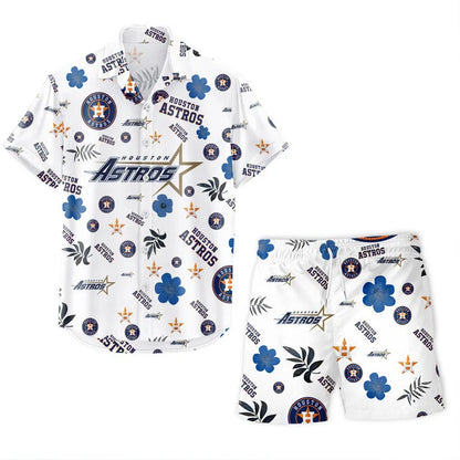 LIMITED EDITION - NEW CUSTOMIZED MLB10 HAS HOUSTON ASTROS UNISEX HAWAIIAN SHIRT & SHORTS SET