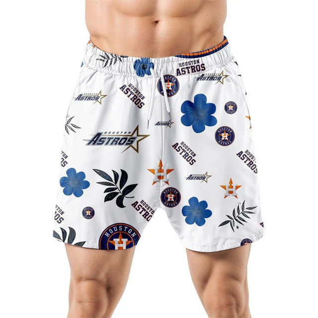 LIMITED EDITION - NEW CUSTOMIZED MLB10 HAS HOUSTON ASTROS UNISEX HAWAIIAN SHIRT & SHORTS SET