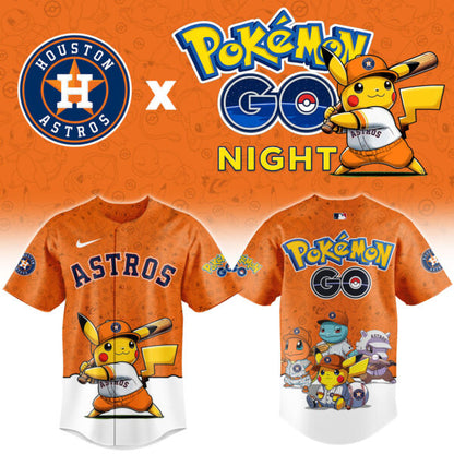 LIMITED EDITION - NEW CUSTOMIZED MLB10 HAS HOUSTON ASTROS x POKEMON BASEBALL JERSEY & CAP