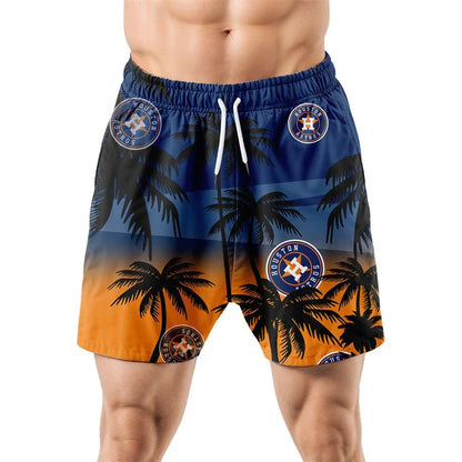 LIMITED EDITION - NEW CUSTOMIZED MLB10 HAS HOUSTON ASTROS UNISEX HAWAIIAN SHIRT & SHORTS SET