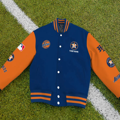 LIMITED EDITION - NEW PREMIUM MLB10 HAS HOUSTON ASTROS SATIN VARSITY JACKET