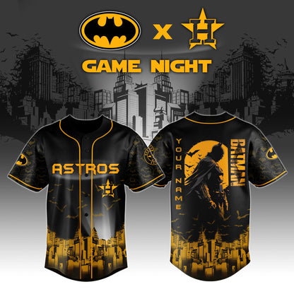 LIMITED EDITION - NEW CUSTOMIZED MLB10 HT ASTROS x BATMAN BASEBALL JERSEY