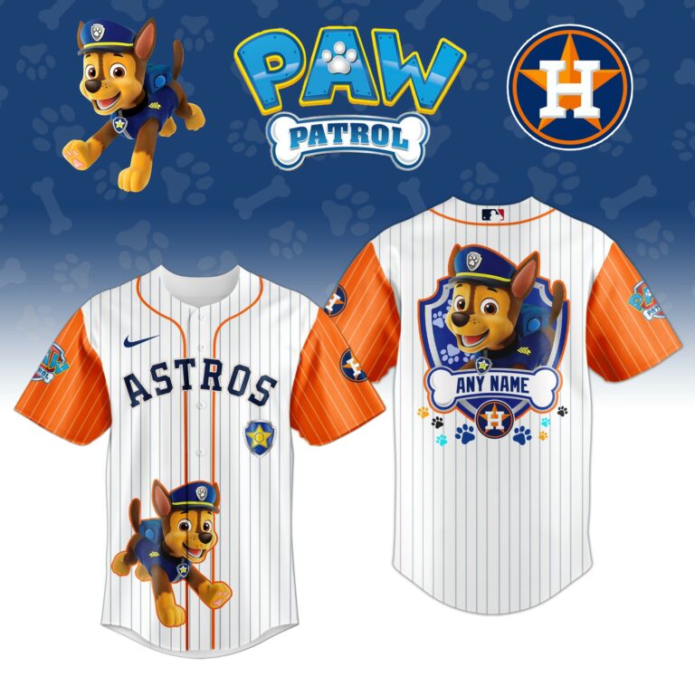 LIMITED EDITION - NEW CUSTOMIZED MLB10 HAS HOUSTON ASTROS x PAW PATROL BASEBALL JERSEY & CAP