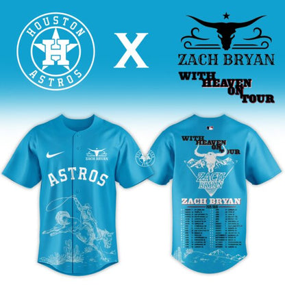 LIMITED EDITION - NEW CUSTOMIZED MLB10 HAS HOUSTON ASTROS x ZACH BRYAN BASEBALL JERSEY & CAP