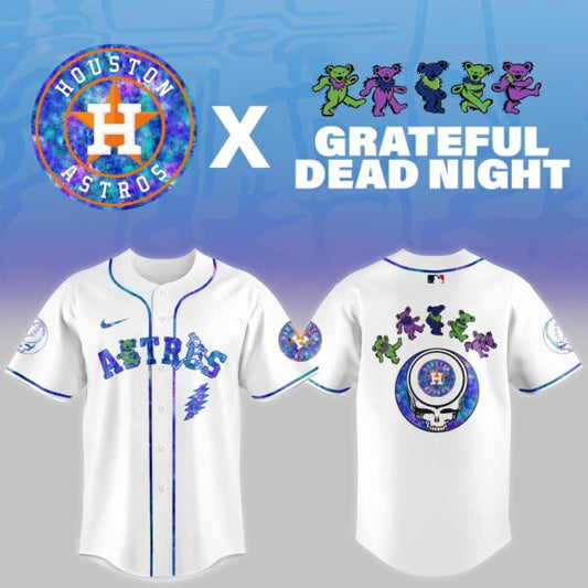 LIMITED EDITION - NEW CUSTOMIZED MLB10 HT ASTROS x GRATEFUL DEAD BASEBALL JERSEY