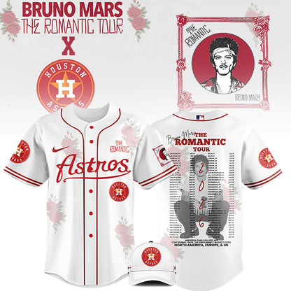 LIMITED EDITION - NEW CUSTOMIZED MLB10 HT ASTROS x BRUNO MARS BASEBALL JERSEY & CAP