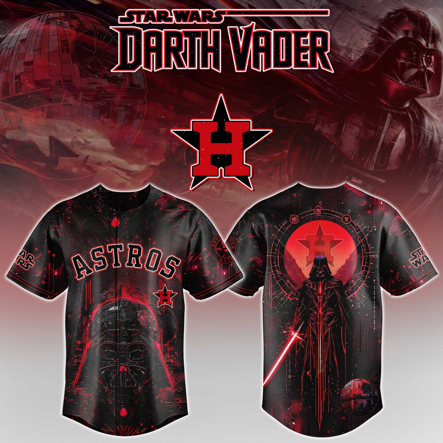 LIMITED EDITION - NEW CUSTOMIZED MLB10 HAS HOUSTON ASTROS x STAR WARS BASEBALL JERSEY