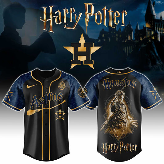 LIMITED EDITION - NEW CUSTOMIZED MLB10 HAS HOUSTON ASTROS x HARRY POTTER BASEBALL JERSEY & CAP