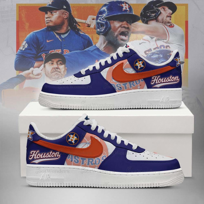 LIMITED EDITION - NEW CUSTOMIZED MLB10 HT ASTROS AF1 SHOES