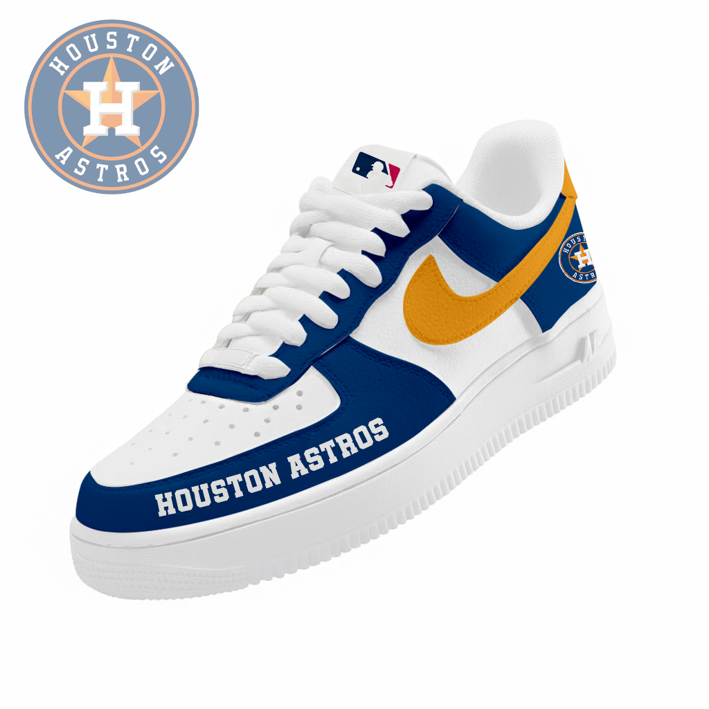 LIMITED EDITION - NEW CUSTOMIZED MLB10 HAS HOUSTON ASTROS AF1 SNEAKERS