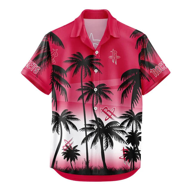 LIMITED EDITION - NEW CUSTOMIZED NBA07 HRO HOUSTON ROCKETS UNISEX HAWAIIAN SHIRT & SHORTS SET