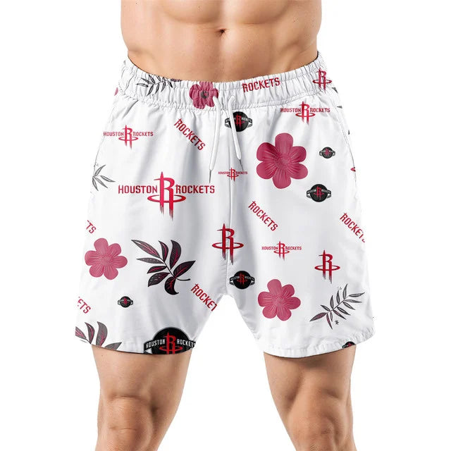 LIMITED EDITION - NEW CUSTOMIZED NBA07 HRO HOUSTON ROCKETS UNISEX HAWAIIAN SHIRT & SHORTS SET