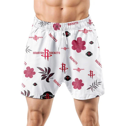 LIMITED EDITION - NEW CUSTOMIZED NBA07 HRO HOUSTON ROCKETS UNISEX HAWAIIAN SHIRT & SHORTS SET