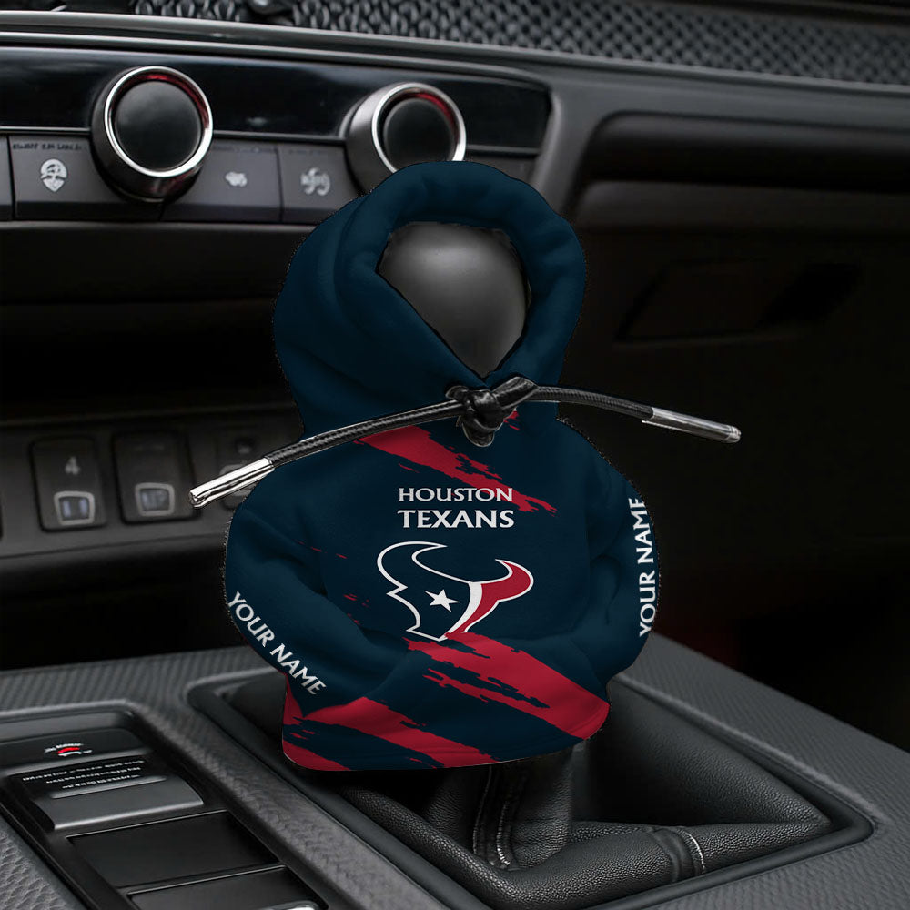 LIMITED EDITION - NEW CUSTOMIZED NFL15 HTT HOUSTON TEXANS CAR HOODIE SHIFT KNOB COVER