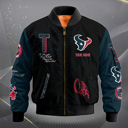 LIMITED EDITION - NEW CUSTOMIZED NFL15 HTT HOUSTON TEXANS SATIN VARSITY JACKET & LONG PANTS