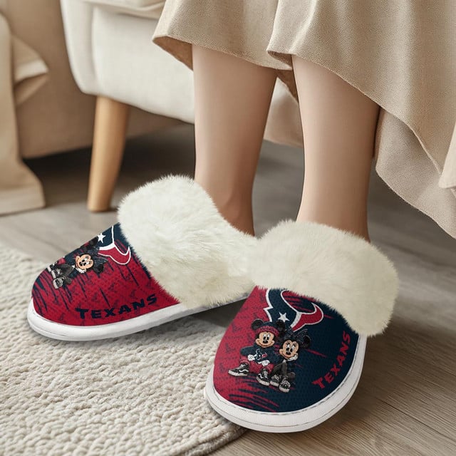 [SPECIAL OFFER] NEW CUSTOMIZED NFL15 HTT HOUSTON TEXANS COTTON SLIPPERS