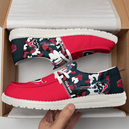 LIMITED EDITION - NEW CUSTOMIZED NFL15 HTT HOUSTON TEXANS LOAFER SHOES