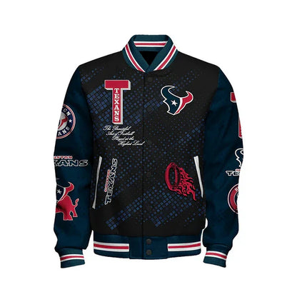 LIMITED EDITION - NEW CUSTOMIZED NFL15 HTT HOUSTON TEXANS SATIN VARSITY JACKET & BASEBALL JACKET