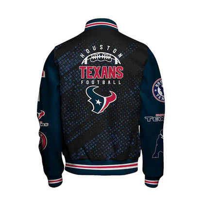 LIMITED EDITION - NEW CUSTOMIZED NFL15 HTT HOUSTON TEXANS SATIN VARSITY JACKET & BASEBALL JACKET