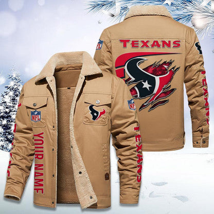 LIMITED EDITION - NEW CUSTOMIZED NFL15 HTT HOUSTON TEXANS FLEECE JACKET
