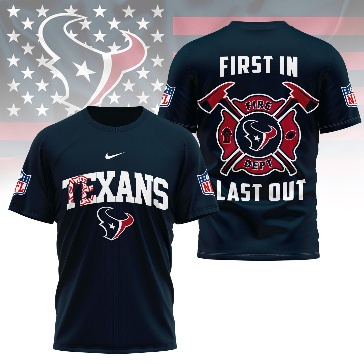 LIMITED EDITION - NEW CUSTOMIZED NFL15 HTT HOUSTON TEXANS T-SHIRT | MULTIPLE COLORS AVAILABLE