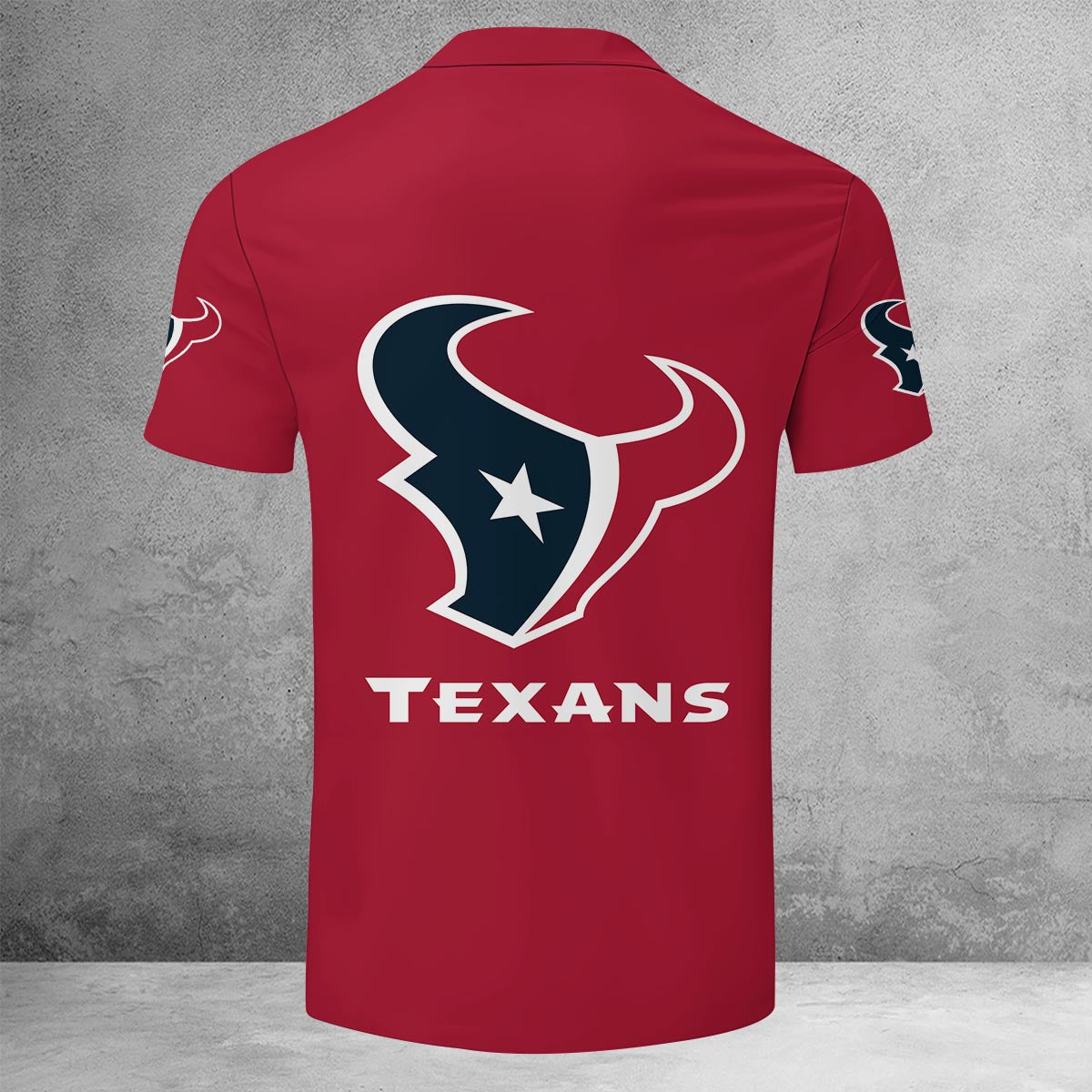 LIMITED EDITION - NEW CUSTOMIZED NFL15 HTT HOUSTON TEXANS ZIP POLO SHIRT