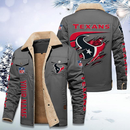 LIMITED EDITION - NEW CUSTOMIZED NFL15 HTT HOUSTON TEXANS FLEECE JACKET
