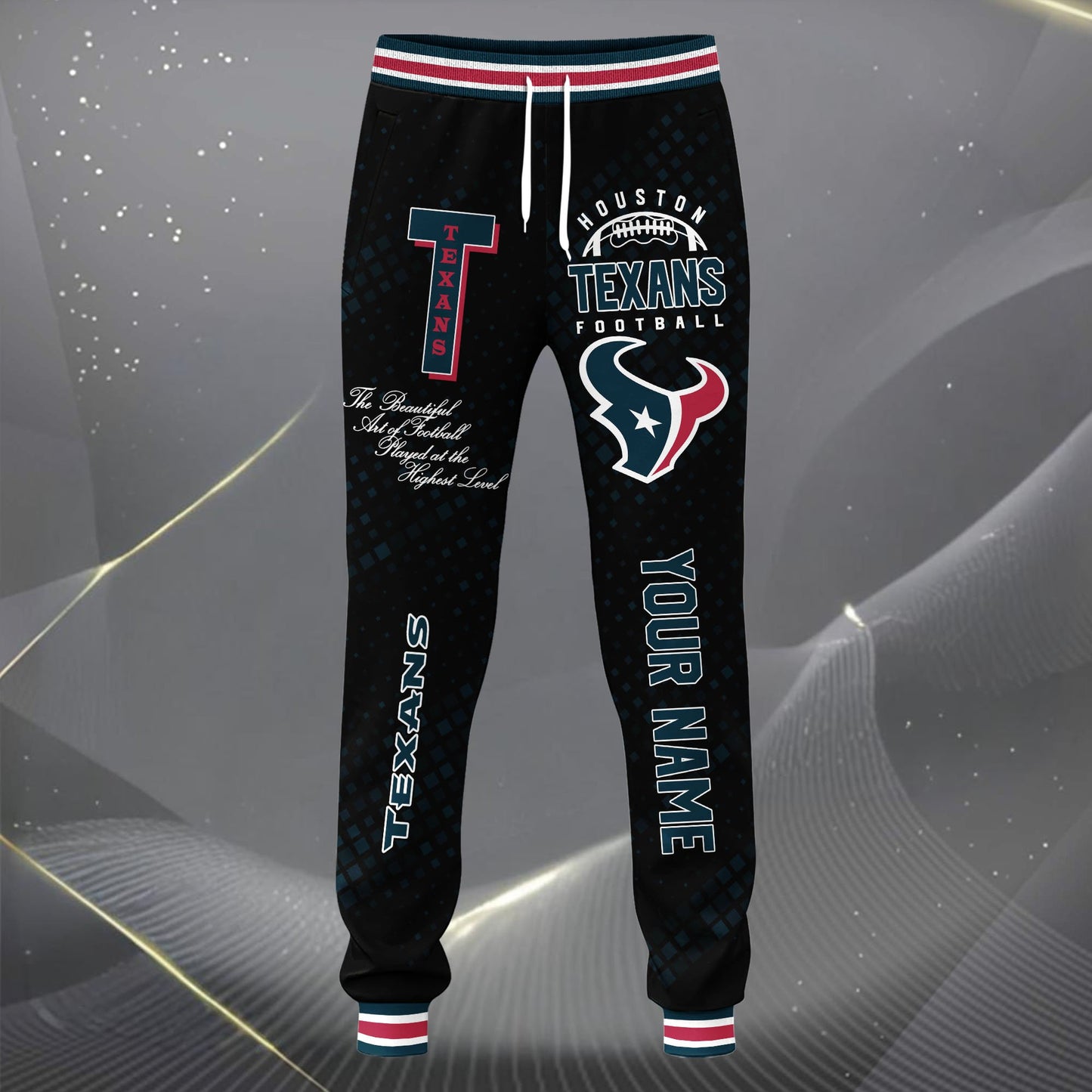 LIMITED EDITION - NEW CUSTOMIZED NFL15 HTT HOUSTON TEXANS SATIN VARSITY JACKET & LONG PANTS