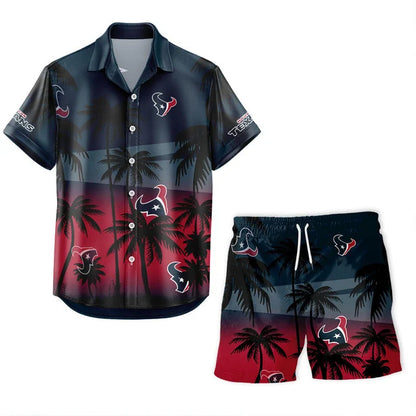 LIMITED EDITION - NEW CUSTOMIZED NFL15 HTT HOUSTON TEXANS UNISEX HAWAIIAN SHIRT & SHORTS SET