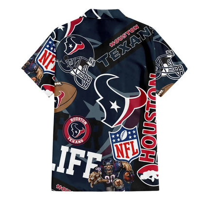 LIMITED EDITION - NEW CUSTOMIZED NFL15 HTT HOUSTON TEXANS UNISEX HAWAIIAN SHIRT & SHORTS SET