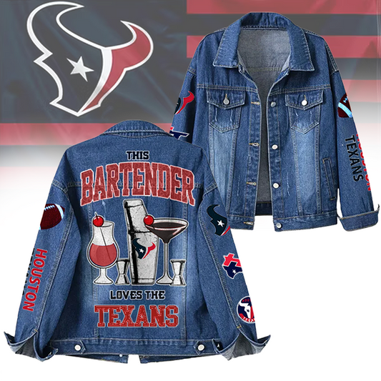 LIMITED EDITION - NEW CUSTOMIZED NFL15 HTT HOUSTON TEXANS DENIM JACKET