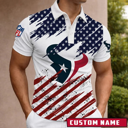 LIMITED EDITION - NEW CUSTOMIZED NFL15 HTT HOUSTON TEXANS POLO SHIRT