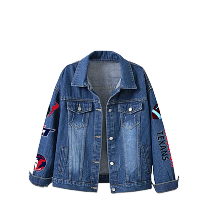 LIMITED EDITION - NEW CUSTOMIZED NFL15 HTT HOUSTON TEXANS DENIM JACKET