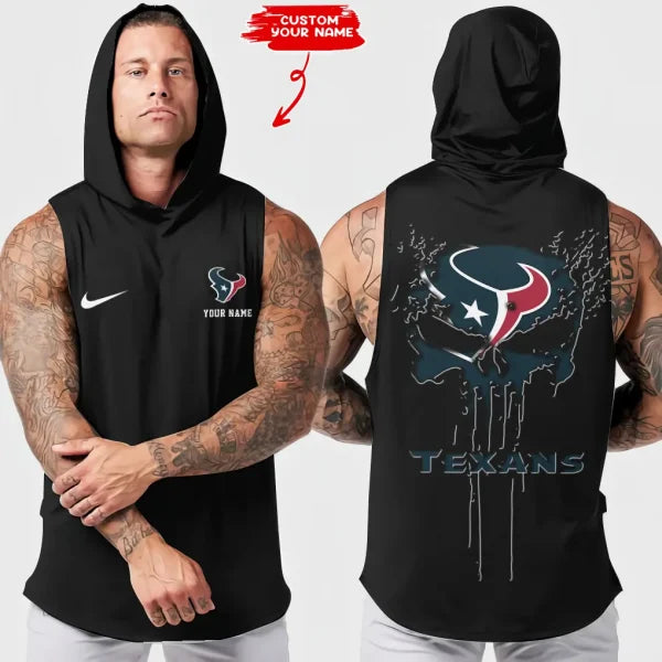 LIMITED EDITION - NEW CUSTOMIZED NFL15 HTT HOUSTON TEXANS HOODED TANK TOP