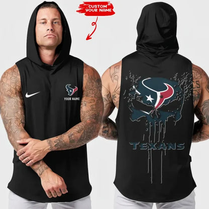 LIMITED EDITION - NEW CUSTOMIZED NFL15 HTT HOUSTON TEXANS HOODED TANK TOP